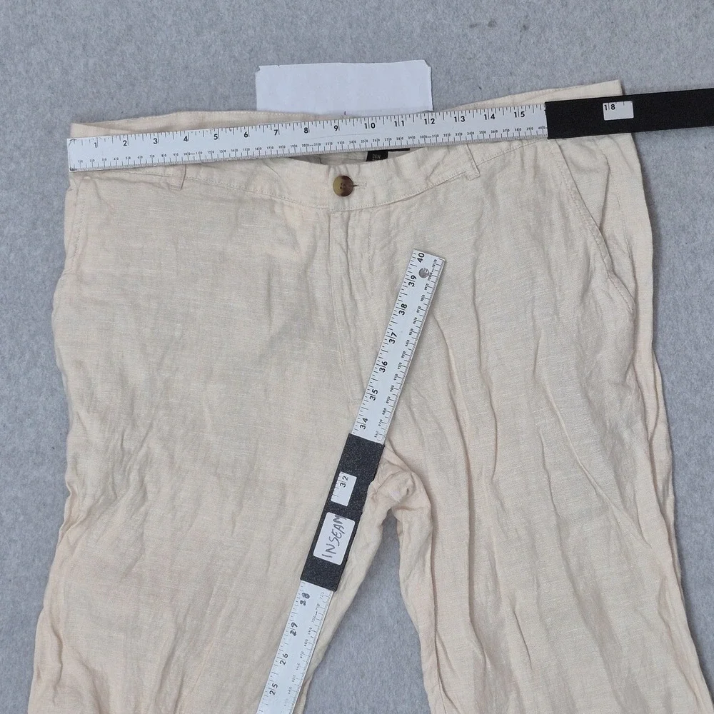 Club Room Men Pants 36W 34L Beige Linen Dress Coastal Beach 32